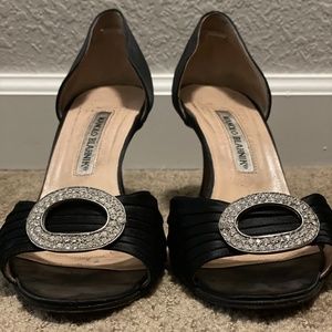 Manolo Blahnik Sedaraby D'Orsay Black 37.5